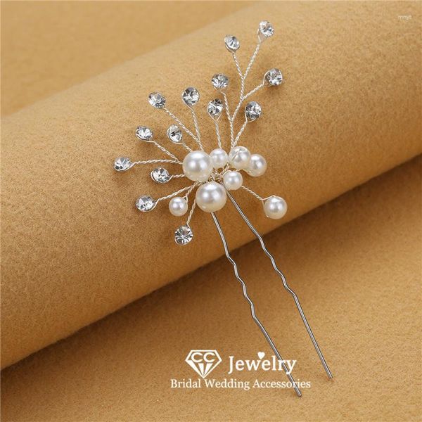 Horquillas para el pelo para mujer, accesorios de boda, tocado nupcial, joyería de compromiso, diseño Simple, horquillas con perlas de imitación M248