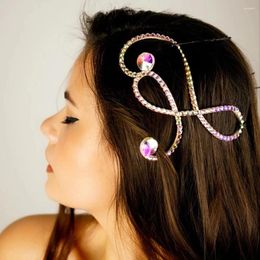 Clips de cabello Stonefans ab color cebo geométrico para niñas accesorios de joyas nupciales diadema de cabeza latín danza boda bodas regalo hecho a mano