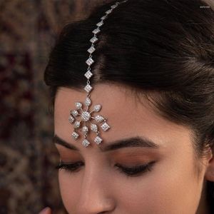 Stonefans – pinces à cheveux en cristal, chaîne de tête de fleur, couvre-chef de mariage, bijoux de mariée en strass, accessoire de bandeau géométrique de fête Boho