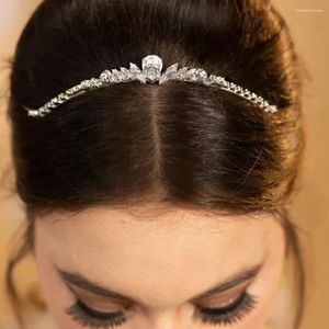 Clips de cheveux Stonefans Elegant Shiny Rhingestone Band Upleful Band For Women Crystals Crystals Bridal Tiara Accessoires de mariage Bijoux