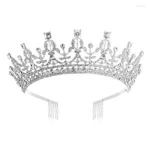 Pinces à cheveux Style couronne en strass, accessoires de mariage, diadèmes de couleur or et argent, bijoux de fête de bal pour dames