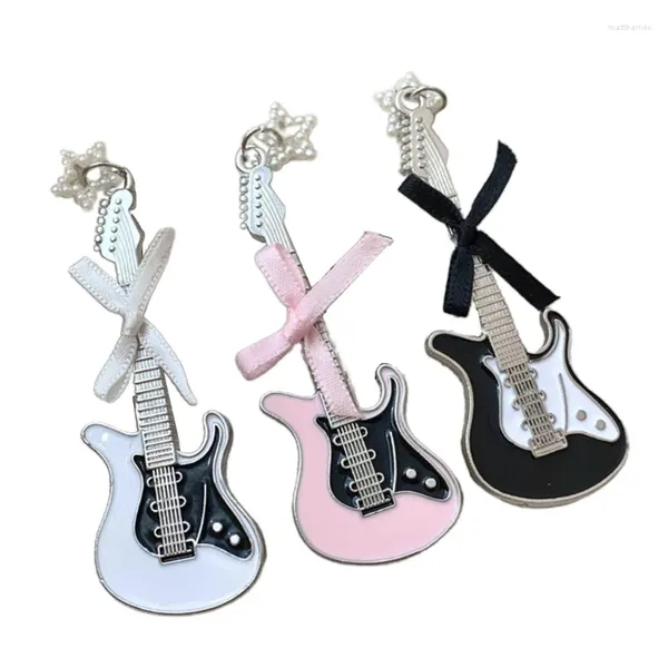 Clips de cheveux Sweet Bows glisses noirs / blancs / roses Bangs Hairclip Y2K Vintage Accessoire Mini Guitar Star Hairpins