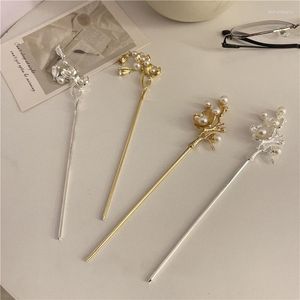 Haarclips Sweet Flower Sticks Chinese stijl kwastjes metalen parel rozenpennen Clip Tikgodje Hoofdkleding Hoofdkleding