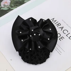 Pinces à cheveux en strass pour femmes, couvre-chef à fleurs, accessoire en tissu, couverture de chignon, Snood, Clip de printemps, support en filet pour femmes