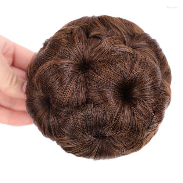 Pinces à cheveux synthétiques pour mariée, peigne en désordre, pièces bouclées, Chignon Updo, Extension de postiche, faux accessoires naturels