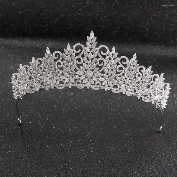 Pinces à cheveux grands cristaux CZ cubique zircone mariage mariée diadème royal diadème couronne femmes bal bijoux accessoires CH10241