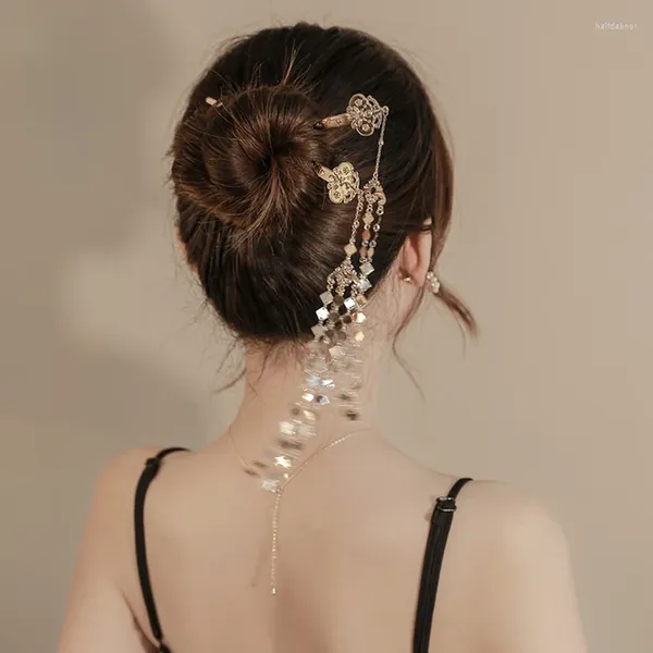 Pinces à cheveux gland épingle à cheveux élégant Style chinois Hanfu coiffure femmes boule tête fermoir accessoires de mariage bijoux coiffure mode