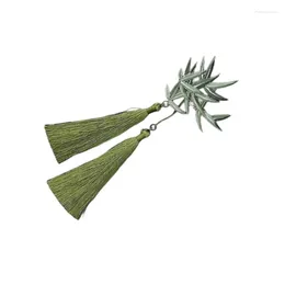 Haarclips kwellen platte clip Haarspeld Traditionele decoratieve hoofdtooien Bossen Elegante bamboe blad hxba