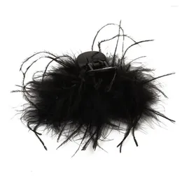Coix de cheveux Heat Party Headwear Elegant Women's Artificial Feather Accessoires pour cocktail Mariage Claw Bandpin Hair