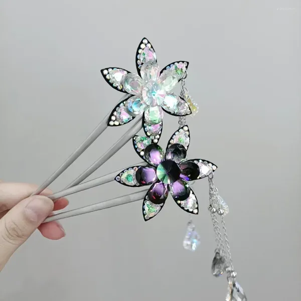 Pinces à cheveux en forme de fleur de papillon, épingle à cheveux de Hanfu, fermoir de pneu, étape pour femmes anciennes, cristal, Design Original