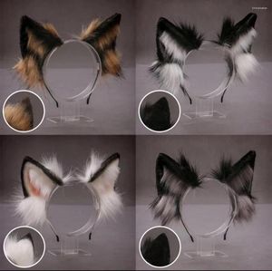 Pinzas para el cabello, diadema con orejas de lobo de piel sintética, ropa de juego de rol con animales peludos, accesorios al por mayor