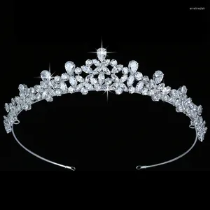 Pinzas para el cabello Tiaras y corona HADIYANA hermosas mujeres accesorios de boda regalo de fiesta de moda circonita de alta calidad BC5528 Princesa