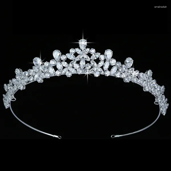 Pinces à cheveux diadèmes et couronne HADIYANA magnifiques femmes accessoires de mariage mode cadeau de fête haute qualité Zircon BC5528 Princesa