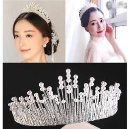 Clips de cheveux Tiaras and Crowns For Women with Pearl Rhinestone Princess Crystal Elegant