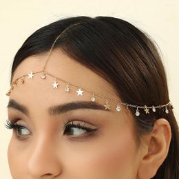 Coix de cheveux Todorova Boho Zircon Star Head Chain Pendant Headry Bijoux Femmes Fiède Headwear Wedding Headress