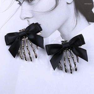 Pinces à cheveux tendance ruban noir, nœud papillon crâne, pince à main pour femmes, épingles à cheveux, Barrette pour enfants, Halloween Style Punk, couvre-chef