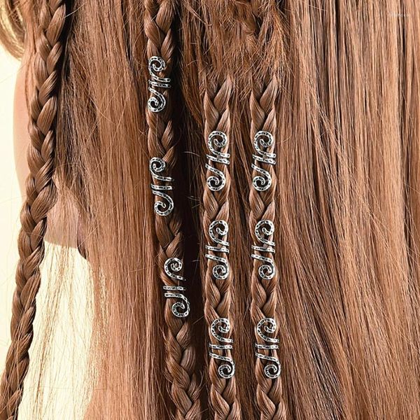 Pinzas para el cabello, rastas de moda, accesorios trenzados de Metal, estilo étnico, espiral, primavera, serpiente, dijes trenzados, horquilla, colgante trenzado