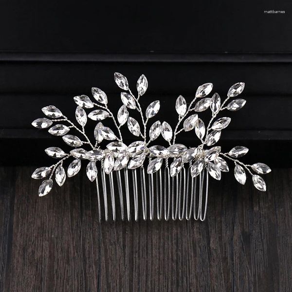 Clips de cabello de color plateado siltre cristal cristal novio accesorios tiara techo de boda adornados joyas para mujeres