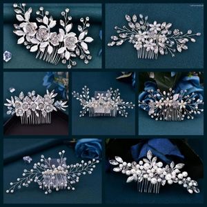 Pinces à cheveux tendance diadème peigne de mariage ornements de mariée cristal perle perlée pince strass tête bijoux dame