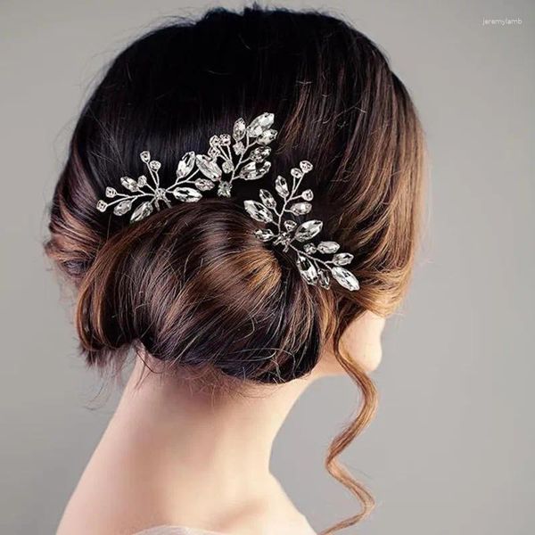 Pinzas para el cabello en forma de U para mujer, tocado elegante de cristal, accesorios de boda, tocado, herramientas de diseño de peinado