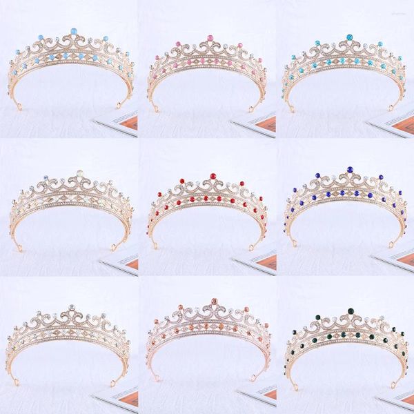 Clips de cheveux haut de gamme Crystal Gem Crown Ornements à la mode noble Banquet de mariage Accessoires pour femmes