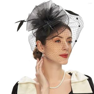 Pinces à cheveux Vintage Banquet chapeaux bijoux de luxe mariée dentelle plume maille filet coiffure bandeau pince mignon accessoires de fête de mariage cadeau