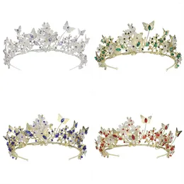 Haarclips Vintage Bruids Tiaras Crystal Crown Haarbanden Elegante bloemkrans Tiara Wedding Accessoires Bruid Hoofdband sieraden