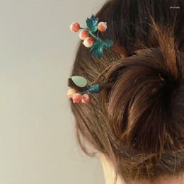 Haarspeldjes Vintage Cherry Ebony Haarspeld Chinese Stijl Retro Stick Antler Natuurlijke Houten Sieraden