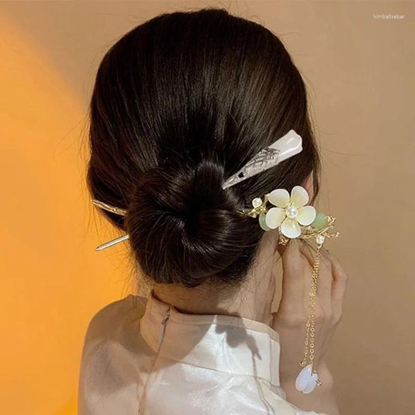 Pinces à cheveux Vintage chinois fleur bâton épingles pour femmes délicates à la main épingles à cheveux bâtons ornements bijoux accessoires