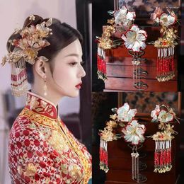 Pinces à cheveux Vintage chinois Hanfu fleur accessoires ensemble délicat rétro mariage mariée Costume chapeaux bijoux
