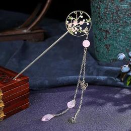 Pinces à cheveux Vintage chinois, épingles à cheveux classiques en cristal, fleurs, perles, fourchette, couvre-chef, accessoires Hanfu de mariage