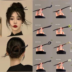 Pinces à cheveux Vintage Style chinois, épingle à cheveux en bois noir, bâtons de bijoux pour femmes, accessoires de tempérament d'automne, cadeau de mariage