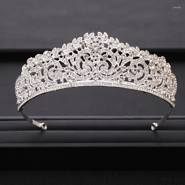 Clips de cheveux vintage couleurs argentées couronne princesse princesse en strass de bal couronnes couronnes pour femmes