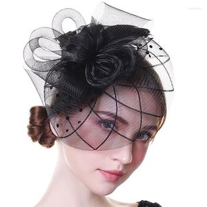 Haarspeldjes Vintage Vrouwen Bloem Tovenaar Hoed Dames Accessoires Bruiloft Bloemen Mesh Sluier Hoofdband Haarspeld