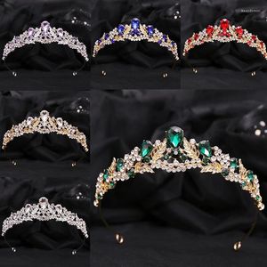 Haarclips Water Drop Crystal Crown For Girls Small Tiaras Flower Hoofdress Prom trouwjurk Juwelier Party Hoofdaccessoires