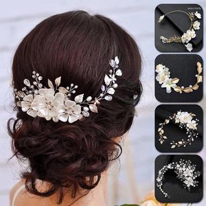 Haarspeldjes Bruiloft Bruid Hoofdband Luxe Kristallen Parels Bloem Haarbanden Bruidsmeisje Proms Party Engagement Accessoires