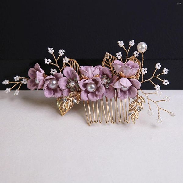 Pinces à cheveux Peignes de mariage Bandeaux à fleurs bleu / rose / violet pour accessoires de mariée Coiffes en perles Bandeaux à fleurs super féeriques
