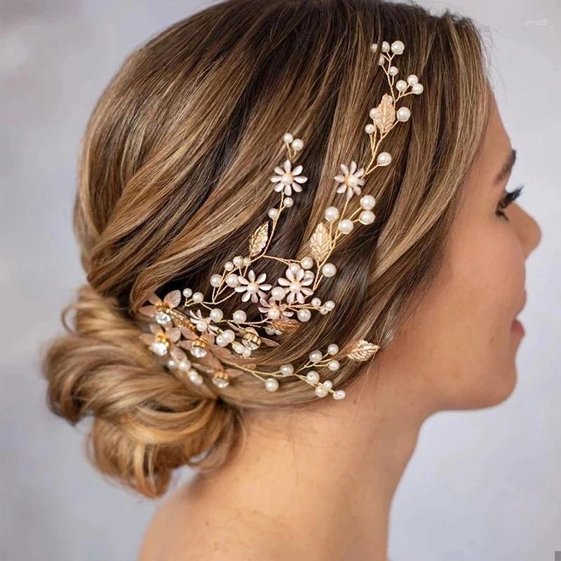 Hair Clips Wedding Crystal Pearl Bandada de cabeça Bridal Tiaras Vine Acessórios Mulheres Caixa de gancho de joalheria de joias de festas