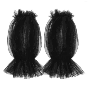 Clips de cheveux Gants de mariage Femmes Lace Lace Long Man Garniènes Vintage Black Opera Sleeves Mesh Yarn Elegant Women's