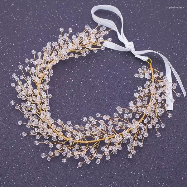 Pinces à cheveux, bandeau de mariage, couronne de mariée, grappe de brindilles, feuilles de vigne, rubans pour femmes et filles, coiffure féerique Simple et fantaisie