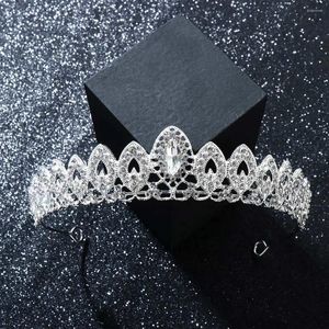 Pinces à cheveux, bijoux de mariage, accessoires en alliage de bal, strass couleur argent, ornements de couvre-chef, couronne diadème de mariée