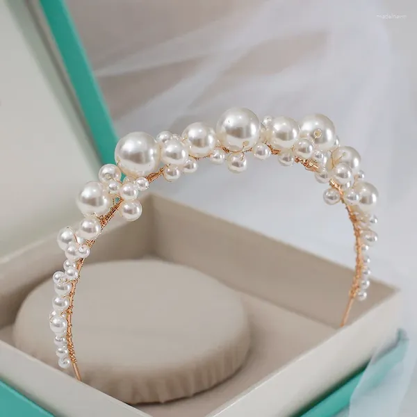 Pinces à cheveux en perles de mariage, bandeau de mariée pour femmes, ornements, couronne diadème pour fille, couvre-chef de fête de bal, accessoires bijoux de mariée