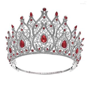 Pinces à cheveux mariage couronne ronde luxe diadème bandeau strass casque mariée chapeaux diadèmes princesse bijoux accessoires