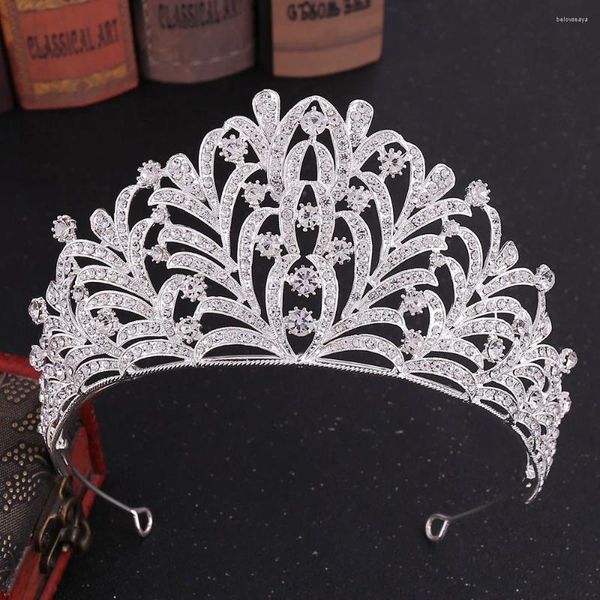 Pinzas para el cabello, Tiara de boda, corona nupcial de cristal, diadema de Color dorado, velo, Tiaras, accesorios de diamantes de imitación, tocados, joyería para la cabeza