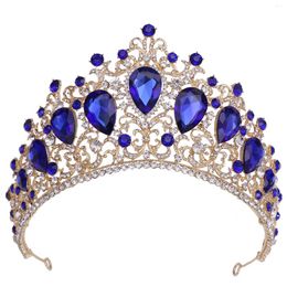 Pinzas para el cabello, Tiara de boda, corona dorada y plateada, tocado de cristales barrocos coloridos de lujo para novia, disfraz de princesa para dama de honor