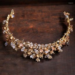 Haarspeldjes Bruiloft Vrouwen Accessoires Tiara Bruidskronen Met Diadema Vintage Kristallen Sieraden Parel Hoofdband Gift Couronne