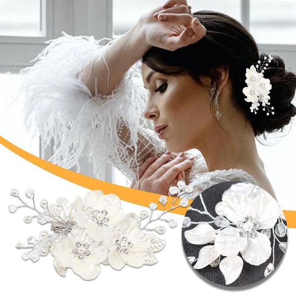 Horquillas para el pelo de flores blancas para mujer, horquillas elegantes de estilo Floral, horquilla para novia Hanfu, accesorios para tocado de boda, Clip chino X3O7