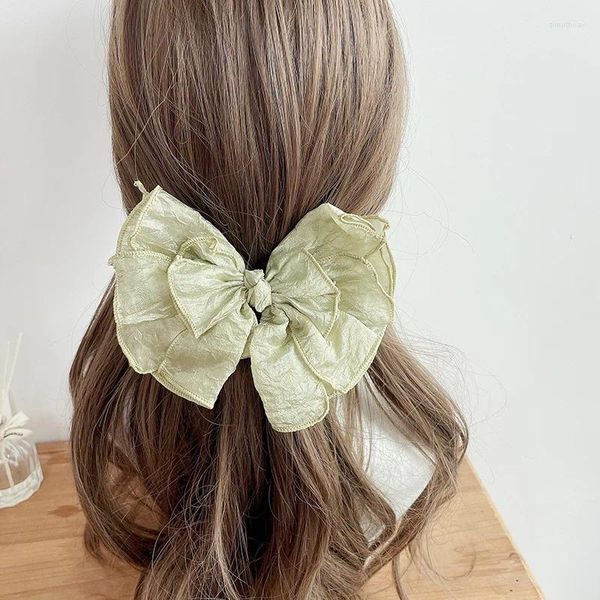 Pinces à cheveux en fil Fluorescent, accessoires de mode Ins, épingles à cheveux multicouches en tissu de couleur Pure pour femmes et filles, vente en gros