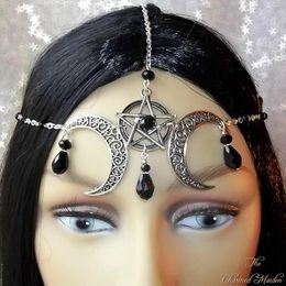 Haarspeldjes Wicca Moon Triskele zendspoel gotische hoofdketting Circlet heidense hoofdtooi Wiccan