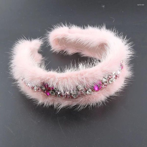 Clips de cabello Invierno Blanco rosa lindo dulce imitación accesorios de cristal diadema de lujo para mujer fiesta de boda 81